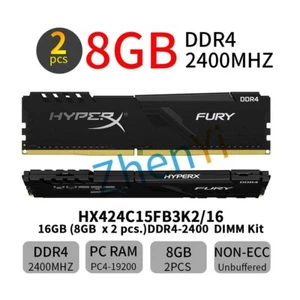 16GB Kit 2x 8GB DDR4 2400MHz HX424C15FB3K2/16 DIMM Memory SDRAM HyperX Fury BT - Picture 1 of 7