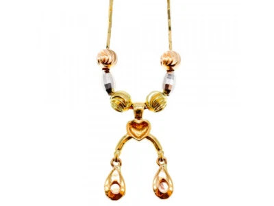 COLAR DESIGNER OURO AMARELO 18K, BRANCO E ROSA DIAMANTE ITÁLIA - Imagem 1 de 4