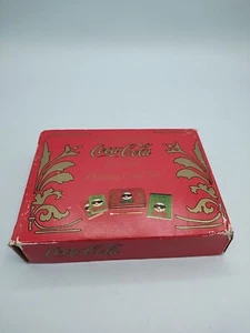 Coca Cola Old Fashioned Tin Playing Card Set used but 2 card decks are sealed - Picture 1 of 7