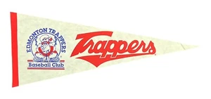 De colección Edmonton Trappers Ligas Menores de Béisbol 29" Banderín Liga de la Costa del Pacífico - Imagen 1 de 3