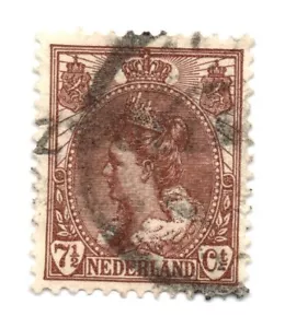 Paesi Bassi SG: 178 1899 Queen Guglielmina 7-1/2c Marrone Timbro Usato - Foto 1 di 1