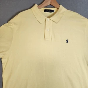 Ralph Lauren Mens Polo Shirt 2XL Yellow Solid Short Sleeve - Picture 1 of 18