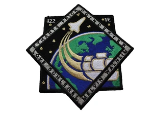 Aufnäher NASA  Space Shuttle Mission  STS 122  Atlantis   ca 12,5x12,5   cm - Picture 1 of 1
