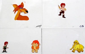 Lot of CRO CAVEMAN Cartoon Production Cel / 1993 TV ANIMATION ART Drawings - Picture 1 of 2