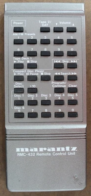 Подлинный пульт дистанционного управления Marantz RMC-432, чистый аккумулятор терминал непроверенный - Изображение 1 из 3