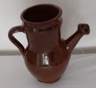 Vintage seltene GUY Handcrafts Centre Kanne Keramik dunkelbraun 20x13x20cm - Bild 1 von 4