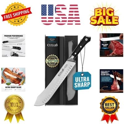 Cuchillo de carnicero - Cuchillo para tallar nariz de toro de 10′′, acero alemán forjado de alto carbono -... Foto 1 de 4