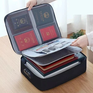Large Waterproof Document Box with Lock File Storage Safe Bag Cash Box - Picture 1 of 25