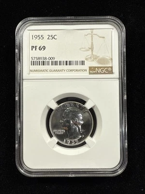 1955 25C Proof Washington Quarter NGC PF69 Item#182 - Image 1 of 4