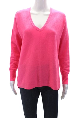 Suéter Lilly Pulitzer Mujer Cachemira Cuello en V Manga Larga Abertura Lateral Rosa Talla S Foto 1 de 4