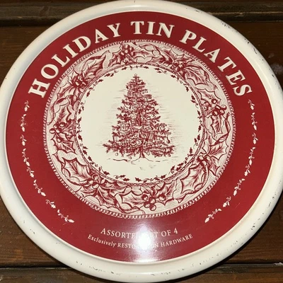 "Juego de 4 HERRAJES DE RESTAURACIÓN Navidad Vacaciones Invierno Esmalte 10"" Platos 2003" Foto 1 de 4