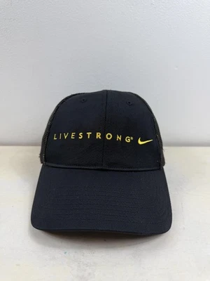 Nike LIVESTRONG Hat Cap Fitted Mens Black Yellow Trucker Mesh Nike Golf Flexfit - Image 1 of 4