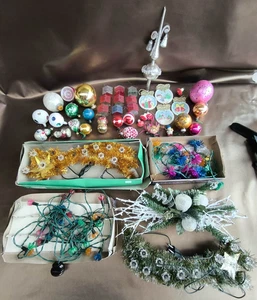 Großes Konvolut alte Vintage Weihnachtsdeko Wappen Girlanden Kugeln... - Bild 1 von 14