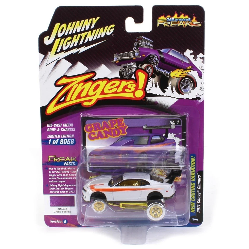 White Lightning ~ 1/64 Johnny Lightning Street Freaks 2011 Camaro Zingers Uva - Immagine 1 di 1