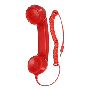 3.5mm Retro Telephone Handset for Microphone Speaker Smooth Red - Picture 1 of 5