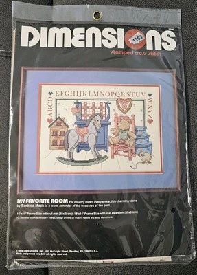  Kit de punto de cruz estampado Dimensiones #3098 Mi habitación favorita 14"x 10" habitación infantil Foto 1 de 4