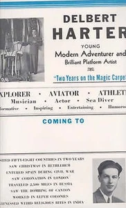 C 1940 POSTER DELBERT HARTER EXPLORER FLIEGER SEETAUCHER ABENTEUER MUSIKER - Bild 1 von 1