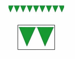 Green Pennant Banner 12 inch x 12 feet plastic all weather Party Accessory - Picture 1 of 1