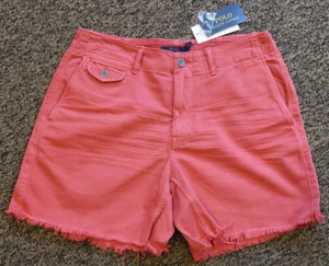 New Polo Ralph Lauren Women's Cut-Off Chinos Shorts - Size 4 - Nantucket Red - Picture 1 of 5
