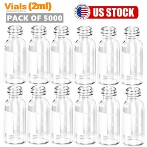 Frascos automuestreador de 5000 piezas 2 ml, 9-425 HPLC, área de escritura botellas de muestra de vidrio transparente - Imagen 1 de 12