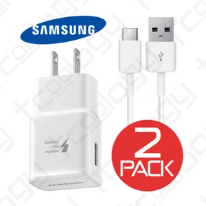 2x Original Samsung Galaxy S8 S9 /+ Plus Note 8 15W Fast Charger & USB-C Cable - Picture 1 of 6