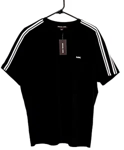 Nuovo! T-shirt Michael Kors uomo L a righe spalla manica corta logo prezzo al pubblico consigliato $69,5 - Foto 1 di 6