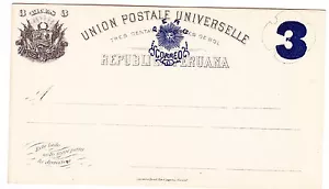 PERU: NEUWERTIG 1885 3c schwarz auf weiß/dunkelblau Überdruck/HG #22, MOLL #22 - Bild 1 von 2