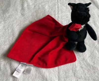 Manta de seguridad Carter's Baby Black Terrier Dog roja satinada Lovey Plush Blankie Foto 1 de 3