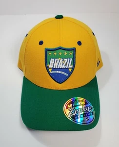 BRAZIL FUTBOL SOCCER ZEPHYR STRETCH FIT Z HAT CAP FIFA WORLD CUP NWT SIZE SMALL - Picture 1 of 4