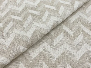 Thibaut Zig Zag Chevron Weave Crypton Fabric- Luna Chevron Flax 2.65 yd W789101 - Picture 1 of 4