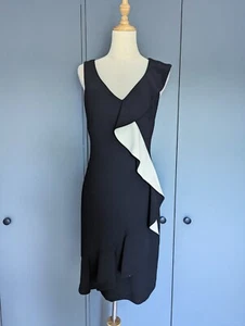 Alannah Hill Stretchy Fitted Ruffle Dress. Frill Bodice And Pencil Skirt Size 10 - Picture 1 of 8