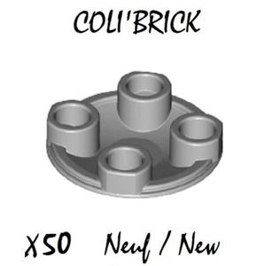 Lego 2654 - 50x Plate round 2x2 rounded bottom - Gris / Light Bluish Gray - NEW - Foto 1 di 1