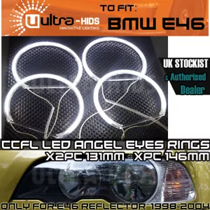 BMW 8000K XENON CCFL ANGEL EYES FOR BMW E46 131mm x 146 reflector UK - Picture 1 of 4