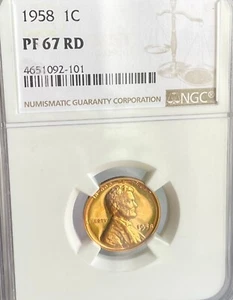 Lincoln Cent - 1958 NGC Pr67 RD - Picture 1 of 3