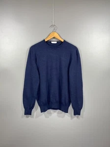 Maglione leggero GRAN SASSO uomo 100% lana Lana blu maglia italiana taglia M - Foto 1 di 15