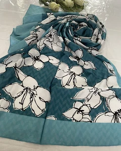 Silk Blend Rectengular Long Scarf Shawl Hijab Head, Neck Wrap NWT - Picture 1 of 5