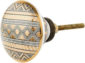 Gold Floral Ceramic Drawer Knobs for Kitchen Cabinet (18 Pack) - Picture 1 of 2