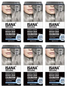 6 x 115 ml | ISANA PROFESSIONAL Intensiv Creme Coloration 108 Silbergrau - Bild 1 von 1