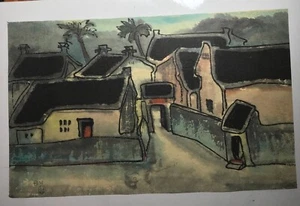Lam Duc Manh At the gate of Vietnamese rural village  original Art In Heart - Picture 1 of 1