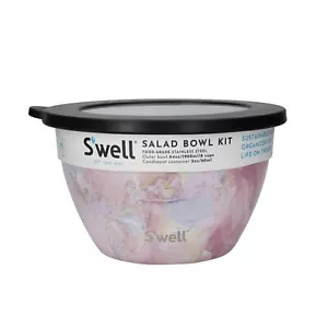 S'well Geode Rose Salad Bowl Container Tray Kit Lunch Dinner Storage 1.9L Pink - Picture 1 of 12