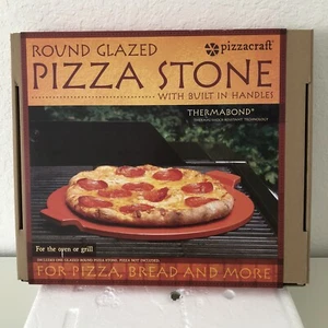 Pizzacraft NEU 14,5 Zoll Rund Glasierter Pizzagrillstein mit Griffen - NEU IM KARTON. - Bild 1 von 6