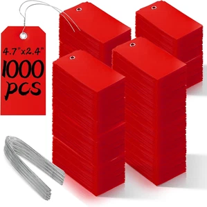1000 Pieces Plastic Shipping Tags with Wire Labeling Tags Waterproof Hang Tags w - Picture 1 of 12