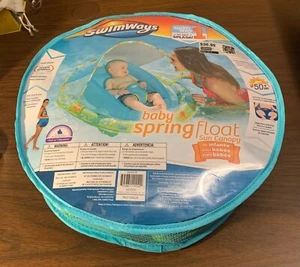 SwimWays baldacchino solare regolabile galleggiante primavera neonato - verde/blu - passo 1 - NUOVO - Foto 1 di 4
