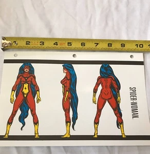 RARE Vntg Marvel Comics Character SPIDER-WOMEN Power Rating Bio Comic Sheet Card - Picture 1 of 2