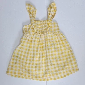 ZARA GIRLS YELLOW PLAID LINEN DRESS/ SIZE 3-4 YEARS. - Picture 1 of 8