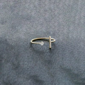 VS/F-G Diamond 14K Gold  Open Cuff Bar Ring - The Jewelz - Picture 1 of 7