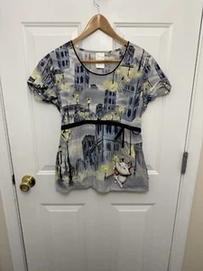 Women’s Disney Aristocats Marie Character With Bow Scrub Top Size XS Workwear - Picture 1 of 7