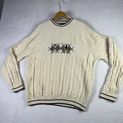 Consensus Sportswear Hand Framed Made In USA Embroidered Golf Sweater Mens XL - Image 1 of 4