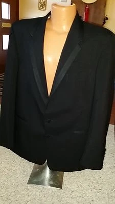 NUEVO: Chaqueta de Esmoquin Chaps Ralph Lauren Clásica Dos Botones Talla 40R Negra Satinada Foto 1 de 4