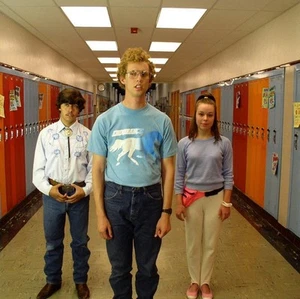 Mighty Fine Men's Blue and Grey T-shirt L Napoleon Dynamite - Picture 1 of 5